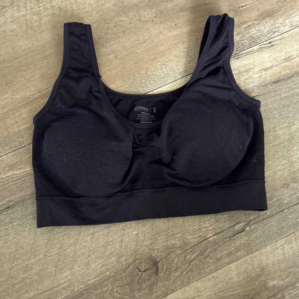 Jockey Black Stretch Bralette | Size M | Light Support with Cups